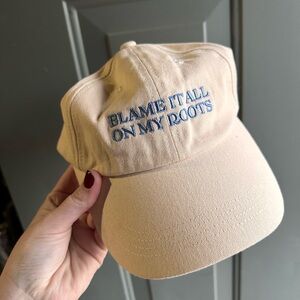 “Blame it all on my roots” Yellow Beige Cap with Embroidery Root Parlour hat